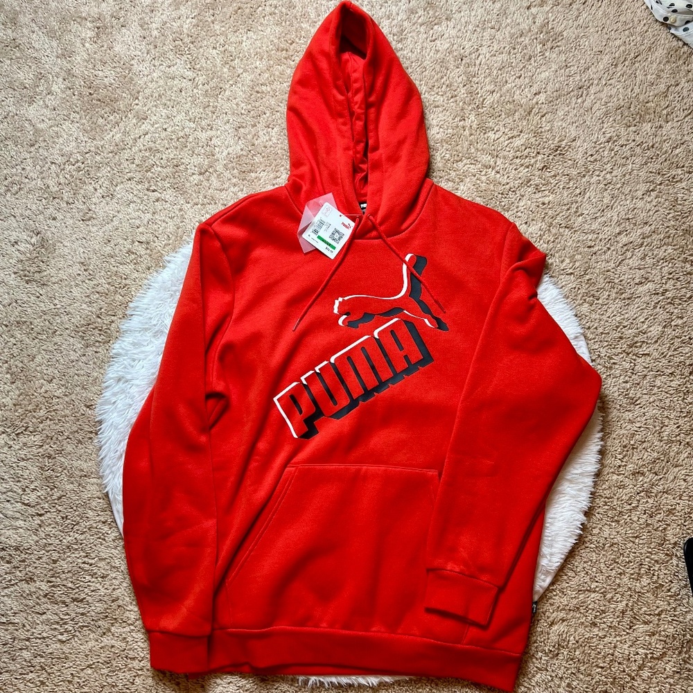 NWT | Men/Women's Puma Logo Hoodie | Size Large | Color Red/White/Black